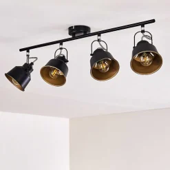 Plafonnier Safari Noir, 4 Lumieres