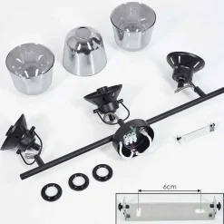 Plafonnier Safari Noir, 3 Lumieres