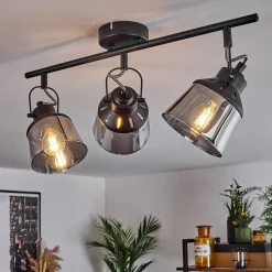 Plafonnier Safari Noir, 3 Lumieres