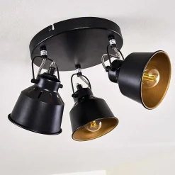 Plafonnier Safari Noir, 3 Lumieres