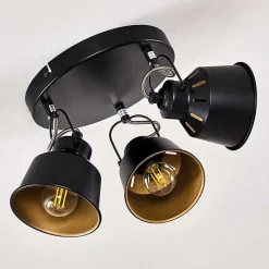 Plafonnier Safari Noir, 3 Lumieres
