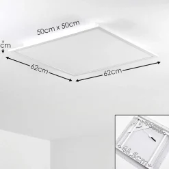 Plafonnier Salmi Led Aluminium, Blanc, 1 Lumiere, Telecommandes