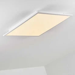 Plafonnier Salmi Led Aluminium, Blanc, 1 Lumiere, Telecommandes