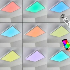 Plafonnier Salmi Led Blanc, 1 Lumiere, Telecommandes, Changeur De Couleurs