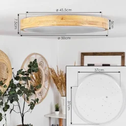 Plafonnier Samaira Led Ecru, 1 Lumiere, Telecommandes