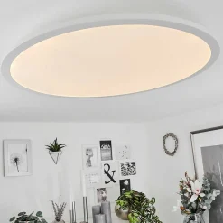Plafonnier Sani Led Blanc, 1 Lumiere, Telecommandes, Changeur De Couleurs