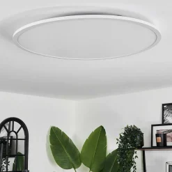 Plafonnier Sani Led Blanc, 1 Lumiere, Telecommandes, Changeur De Couleurs