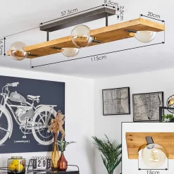 Plafonnier Santorum Argent Oxyde, Ecru, 4 Lumieres