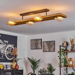 Plafonnier Santorum Argent Oxyde, Ecru, 4 Lumieres