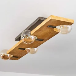 Plafonnier Santorum Argent Oxyde, Ecru, 4 Lumieres