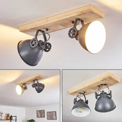 Plafonnier Svanfolk Bleu, Brun, Gris, Blanc, 2 Lumieres