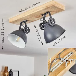 Plafonnier Svanfolk Bleu, Brun, Gris, Blanc, 2 Lumieres