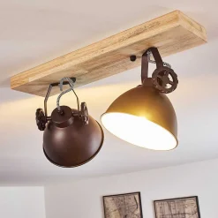 Plafonnier Svanfolk Brun, Noir, Blanc, 2 Lumieres