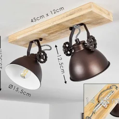 Plafonnier Svanfolk Brun, Noir, Blanc, 2 Lumieres