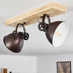 Plafonnier Svanfolk Brun, Noir, Blanc, 2 Lumieres