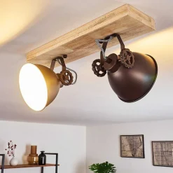 Plafonnier Svanfolk Brun, Noir, Blanc, 2 Lumieres