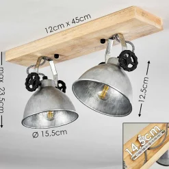 Plafonnier Svanfolk Brun, Noir, Zingue, 2 Lumieres