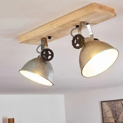 Plafonnier Svanfolk Brun, Noir, Zingue, 2 Lumieres