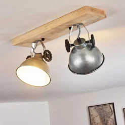 Plafonnier Svanfolk Brun, Noir, Zingue, 2 Lumieres