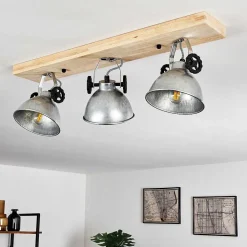 Plafonnier Svanfolk Brun, Noir, Zingue, 3 Lumieres