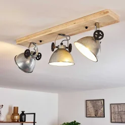 Plafonnier Svanfolk Brun, Noir, Zingue, 3 Lumieres