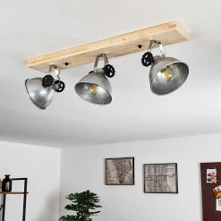 Plafonnier Svanfolk Brun, Noir, Zingue, 3 Lumieres