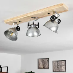 Plafonnier Svanfolk Brun, Noir, Zingue, 3 Lumieres