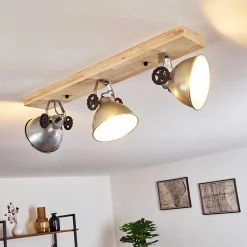 Plafonnier Svanfolk Brun, Noir, Zingue, 3 Lumieres