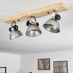 Plafonnier Svanfolk Brun, Noir, Zingue, 3 Lumieres