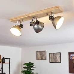 Plafonnier Svanfolk Brun, Noir, Zingue, 3 Lumieres