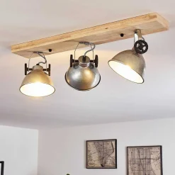 Plafonnier Svanfolk Brun, Noir, Zingue, 3 Lumieres