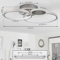 Plafonnier Tagsdorff Led Chrome, Nickel Mat, 1 Lumiere