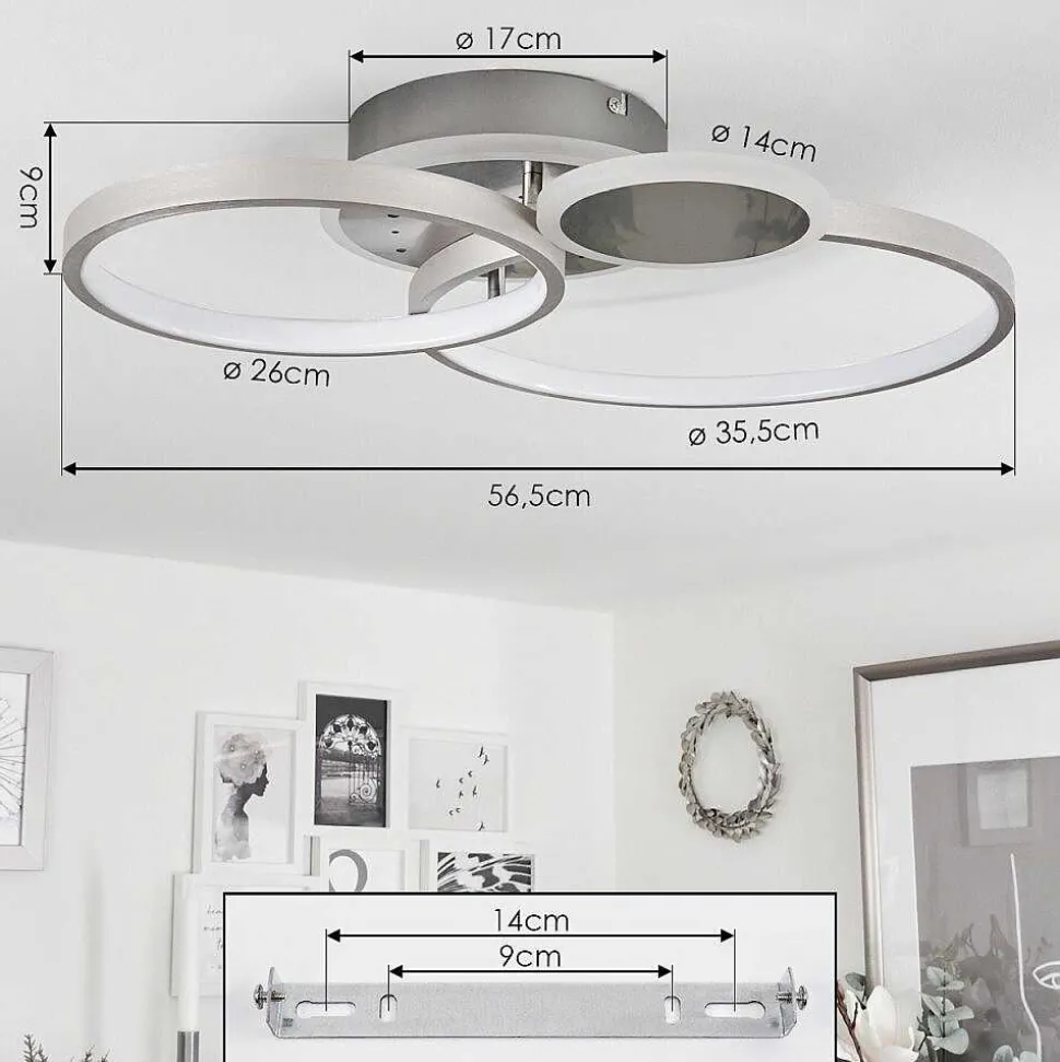 Plafonnier Tagsdorff Led Chrome, Nickel Mat, 1 Lumiere