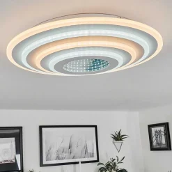 Plafonnier Takok Led Blanc, 1 Lumiere, Telecommandes