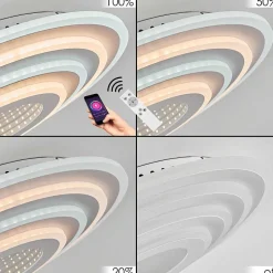 Plafonnier Takok Led Blanc, 1 Lumiere, Telecommandes