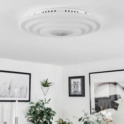 Plafonnier Takok Led Blanc, 1 Lumiere, Telecommandes