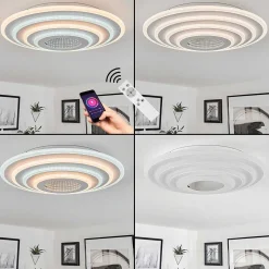 Plafonnier Takok Led Blanc, 1 Lumiere, Telecommandes