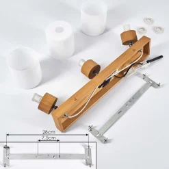 Plafonnier Tercier Argent Oxyde, Ecru, 3 Lumieres