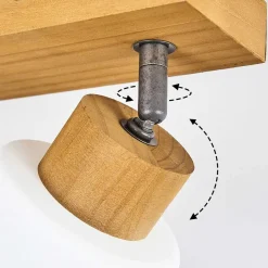 Plafonnier Tercier Argent Oxyde, Ecru, 3 Lumieres