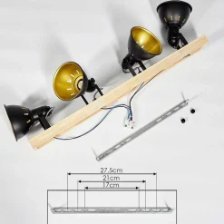 Plafonnier Tina Bois Clair, 4 Lumieres