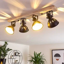 Plafonnier Tina Bois Clair, 4 Lumieres