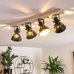 Plafonnier Tina Bois Clair, 4 Lumieres