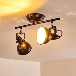 Plafonnier Tina Noir, 2 Lumieres