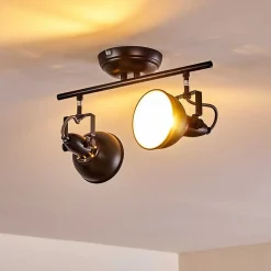Plafonnier Tina Noir, 2 Lumieres