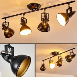 Plafonnier Tina Noir, 4 Lumieres