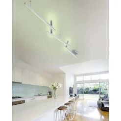 Plafonnier Trio Leuchten Wiz Melby Led Nickel Mat, 1 Lumiere, Telecommandes, Changeur De Couleurs