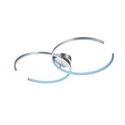 Plafonnier Trio Leuchten Wiz Citizen Led Nickel Mat, 2 Lumieres, Telecommandes, Changeur De Couleurs