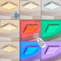 Plafonnier Voisines Led Blanc, 1 Lumiere, Telecommandes, Changeur De Couleurs