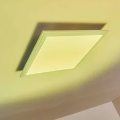 Plafonnier Voisines Led Blanc, 1 Lumiere, Telecommandes, Changeur De Couleurs