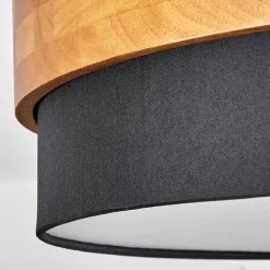 Plafonnier Vrolle Bois Clair, Nickel Mat, 3 Lumieres